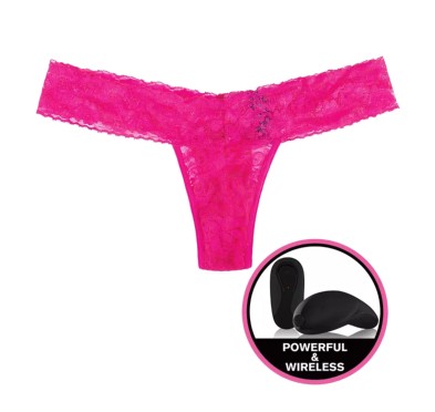 Secrets Vibrating Panties - Wibrujące Stringi Z Masażerem Różowe Queen Size